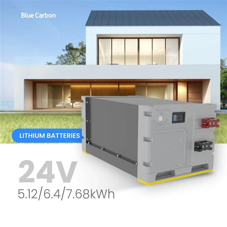 De blauwe Ionenbatterijen van het Koolstof24V Lithium 100Ah BYD LiFePO4-cellen voor de vervanging van lood-zuurbatterijen